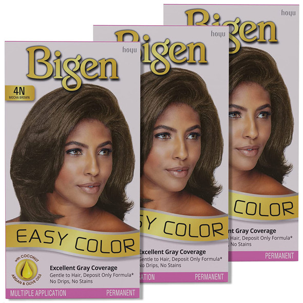 4N Bigen Easy Color for Women 4N Mocha Brown-New Formula, New Look - 3 Pack