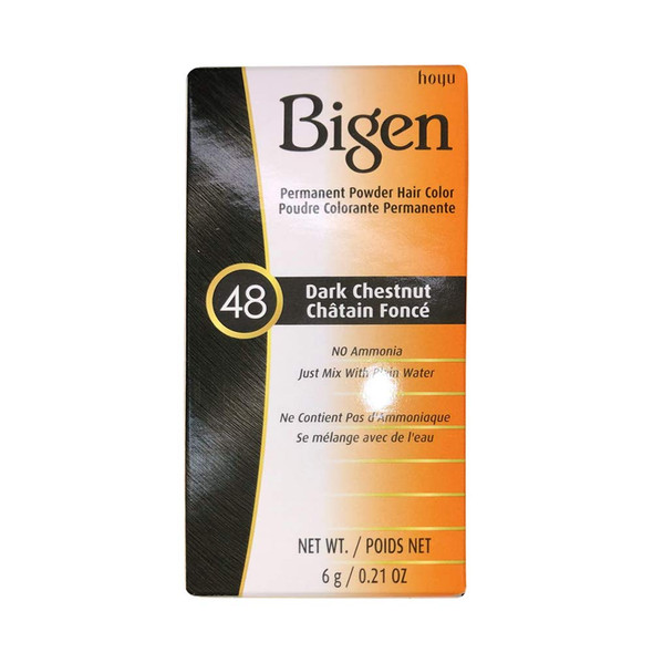 Bigen Permanent Powder Hair Color 48 Dark Chestnut 1 ea (Pack of 7)