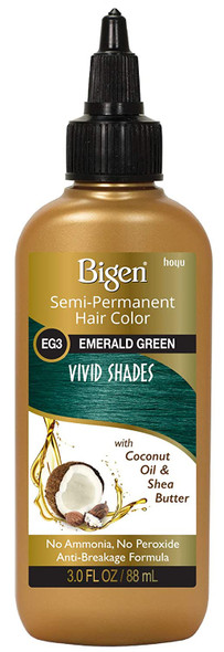 EG3 Emerald Green Bigen Vivid Shades Semi Permanent Hair Color (3 Pack)