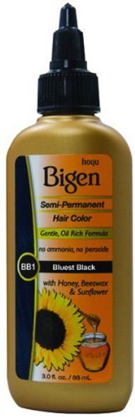 Bigen Semi-Permanent Haircolor #Bb1 Blue Black 3 Ounce (88ml) (6 Pack)