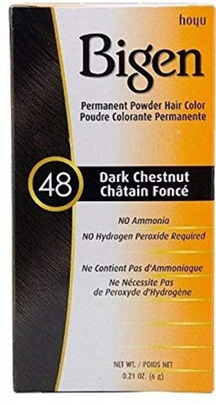 Bigen Permanent Powder Hair Color 48 Dark Chestnut 1 ea (Pack of 12)