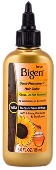 Bigen Semi Permanent Hair Color #WB3 Medium Warm Brown, 3 oz (Pack of 5)