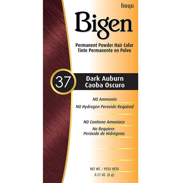 Bigen Permanent Powder Hair Color, 37 Dark Auburn (3 Pack)