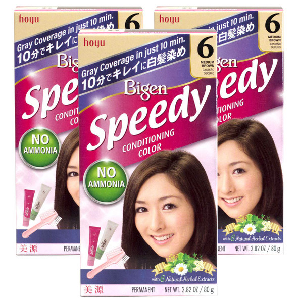 Bigen Speedy Conditioning Color Kit: 6 Medium Brown - 3 Pack