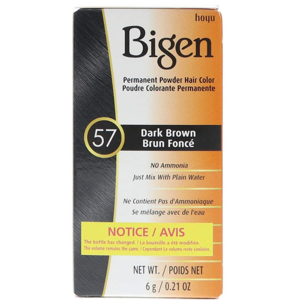 Bigen Permanent Powder Hair Color 57 Dark Brown 1 ea (Pack of 10)