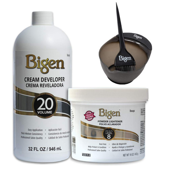 Bigen Lightener, Developer, Bowl & Brush Kit