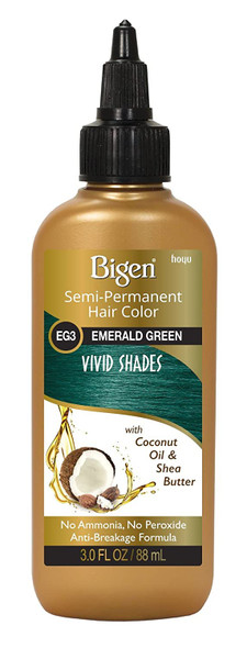 Bigen Semi-Permanent Haircolor #Eg3 Emerald Green 3 Ounce (88ml) (6 Pack)