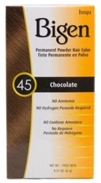 Bigen Permanent Powder Hair Color 45 Chocolate 1 ea (Pack of 8)