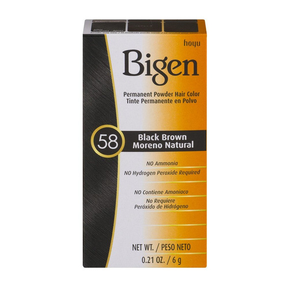 Bigen Powder Hair Color #58 Black Brown 0.21oz (6 Pack)