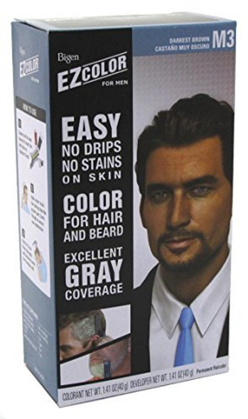 Bigen EZ Color Hair Color for Men, Darkest Brown Kit, 48 Oz, Pack of 6