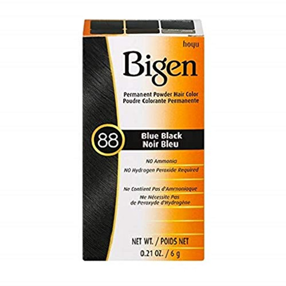 Bigen Permanent Powder Hair Color 88 Blue Black 1 ea (Pack of 2)