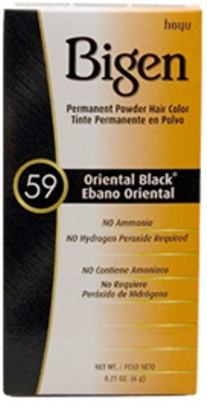 Bigen Permanent Powder Hair Color 59 Oriental Black 1 ea (Pack of 12)