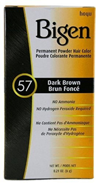 Bigen Permanent Powder Hair Color 57 Dark Brown 1 ea (Pack of 4)