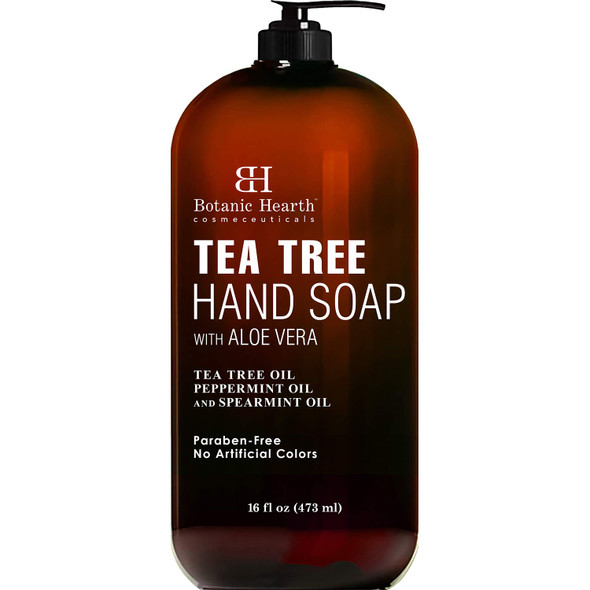 Botanic Hearth Tea Tree Liquid Hand Soap - Sulfate Free Formula - Multi Purpose Hand Wash with Aloe Vera and Therapeutic Grade Tea Tree Oil, - Pump Dispenser - 16 fl oz