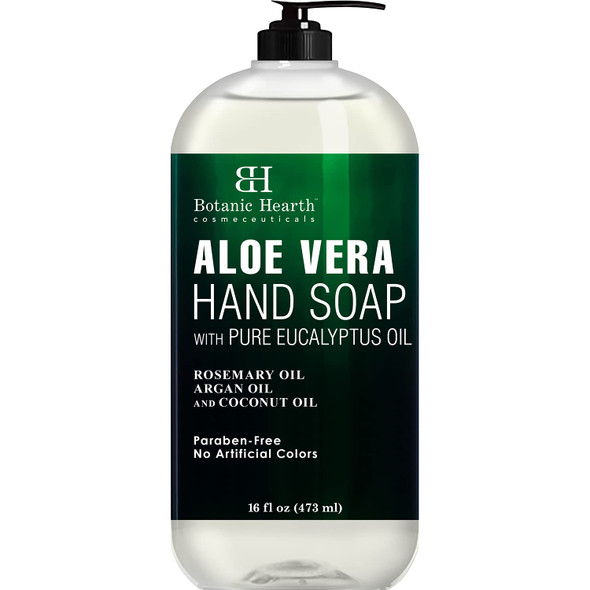 Botanic Hearth Aloe Vera Hand Soap with Eucalyptus Essential Oil - Liquid Hand Wash for Cleansing, Moisturizing, and Nourishing Hand & Body, 16 fl oz