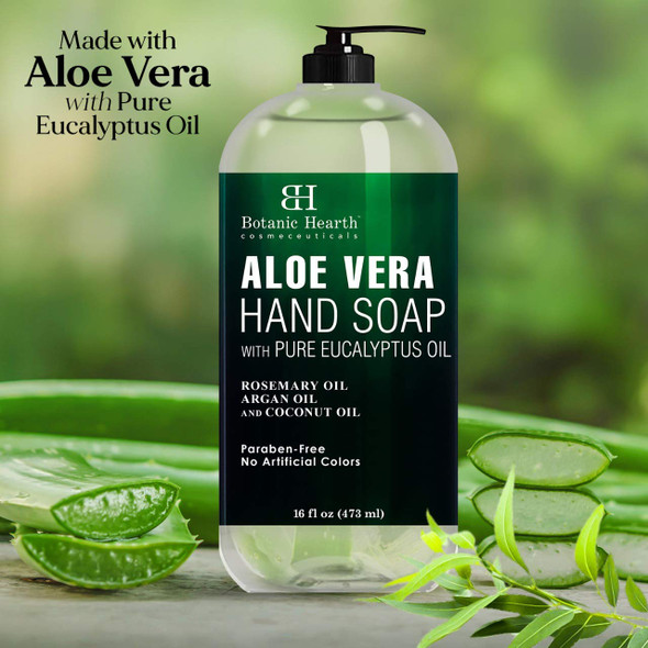 Botanic Hearth Aloe Vera Hand Soap with Eucalyptus Essential Oil - Liquid Hand Wash for Cleansing, Moisturizing, and Nourishing Hand & Body, 16 fl oz