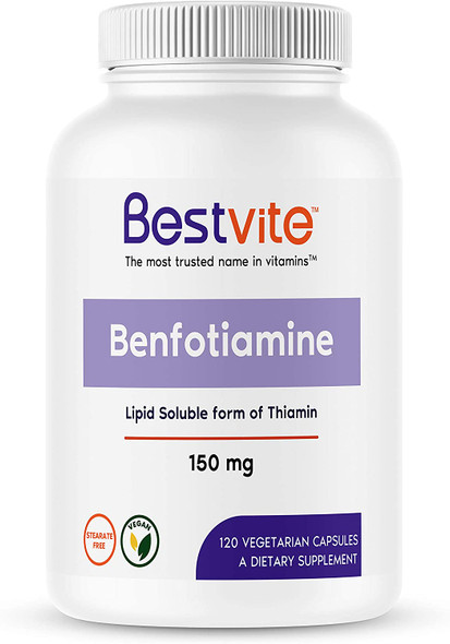 Benfotiamine 150mg (120 Vegetarian Capsules) No Stearates - No Silicon Dioxide