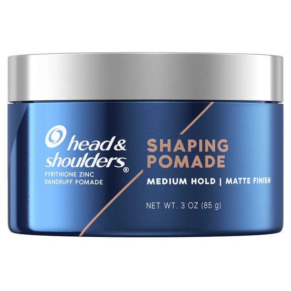 Head & Shoulders Anti-Dandruff Shaping Pomade for Men, Medium Hold, Matte Finish, No Shine, 3 Oz