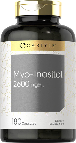 Carlyle Myo-Inositol 2600mg | 180 Capsules | High Potency Supplement | Non-GMO, Gluten Free