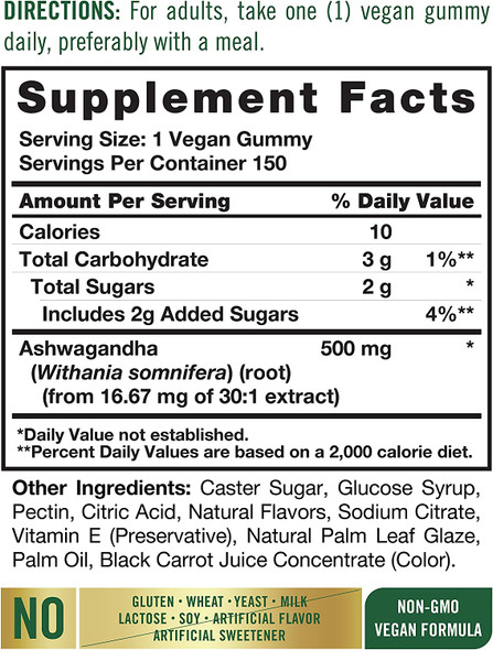 Carlyle Ashwagandha Gummies | 150 Count | Natural Tropical Flavor | Vegan, Non-GMO, Gluten Free Root Extract