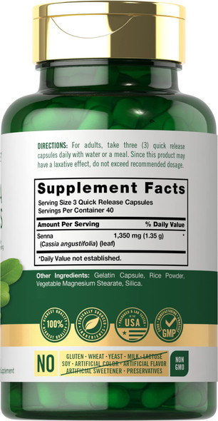 Carlyle Senna Leaves | 1350 Mg | 120 Capsules | Non-Gmo And Gluten Free Supplement Carlyle Senna Leaves | 1350 Mg | 120 Capsules | Non-Gmo And Gluten Free Supplement