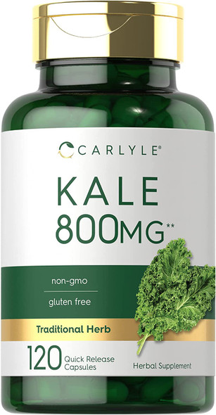 Carlyle Kale Extract 800mg | 120 Capsules | Non-GMO and Gluten Free