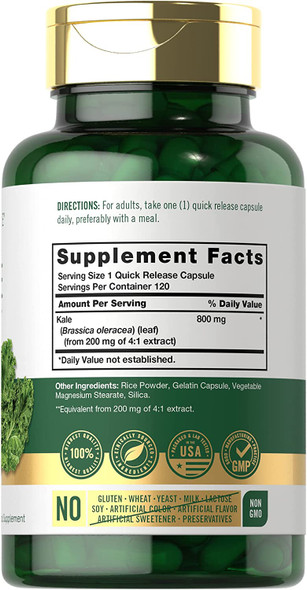 Carlyle Kale Extract 800mg | 120 Capsules | Non-GMO and Gluten Free