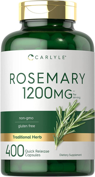 Carlyle Rosemary Capsules | 1200mg | 400 Count | Non-GMO & Gluten Free Extract