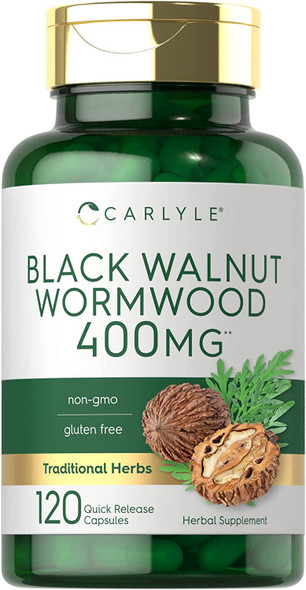 Carlyle Black Walnut Wormwood | 120 Capsules | Herbal Complex | Non-GMO, Gluten Free