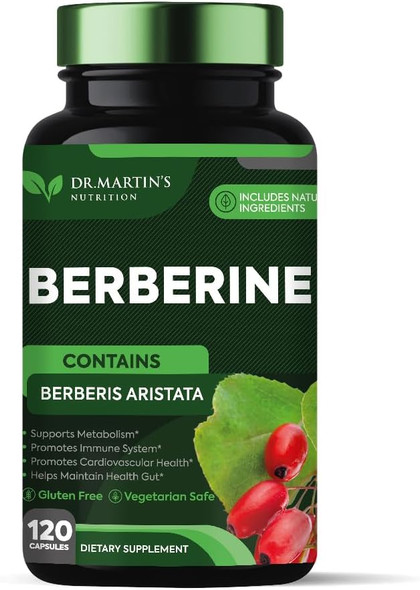 DR. MARTIN'S NUTRITION Potent 1200mg Berberine Supplement 120 Capsules