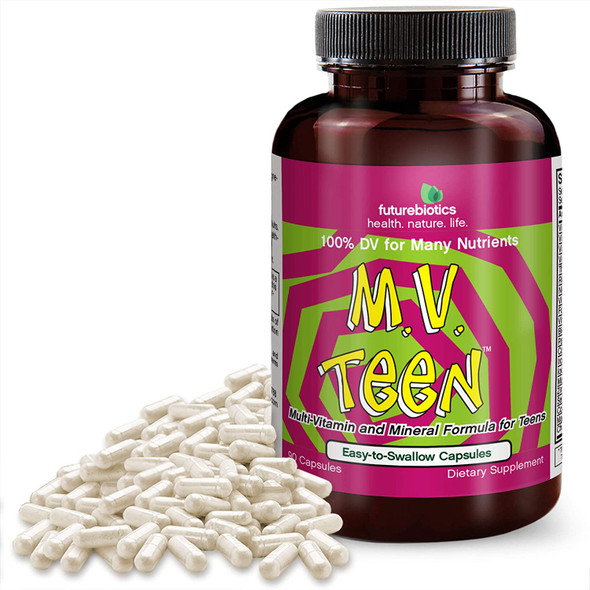 Futurebiotics M.V (Multivitamin) Teen USDA Certified Organic, 90 Vegetarian Capsules