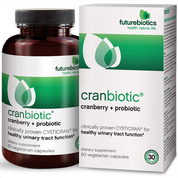 Futurebiotics CranBiotic No-Sugar Cranberry + Probiotic, 60 Vegetarian Capsules