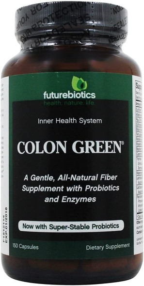 Futurebiotics Colon Green Fiber Supplement Capsule - 150 per Pack - 3 Packs per case.
