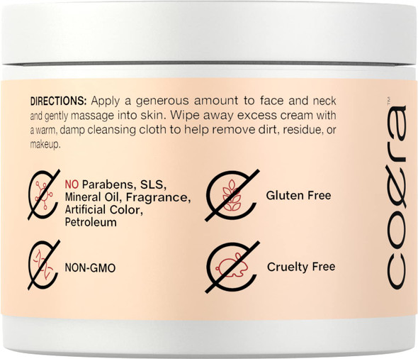 Cream Cleanser For Sensitive Skin | 4oz | Free of Parabens, SLS, & Fragrances | Moisturizing Cleanser For Face | by Coera