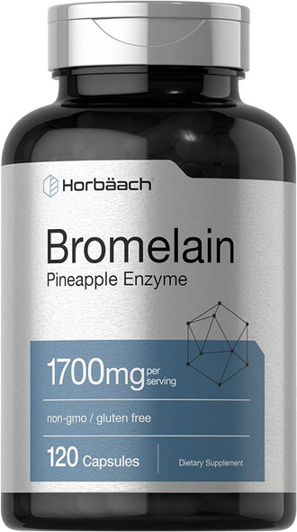 Bromelain 1700 mg | 120 Capsules | Supports Digestive Health | Pineapple Enzyme Supplement | Non-GMO, Gluten Free | by Horbaach