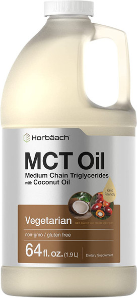 Keto Mct Oil 64 Oz | Value Size | Blends With Coffee, Tea, And Juice Drinks | 100% Pure | Vegetarian, Non-Gmo, And Gluten Free Unflavored Oil Formula | By Horbaach
