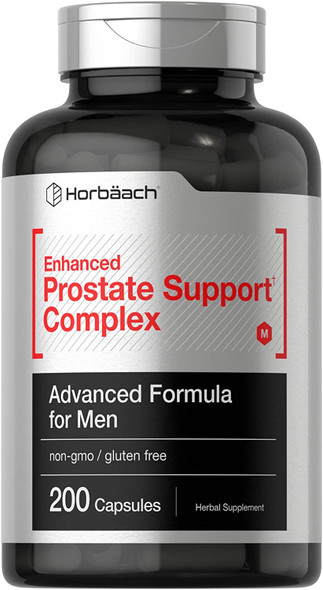 Enhanced Prostate Supplement for Men | 200 Capsules | Prostate Herbal Complex | Non-GMO, Gluten Free | by Horbaach