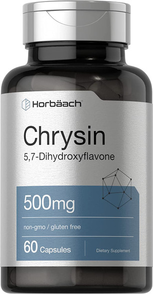 Chrysin 500mg | 60 Capsules | Passion Flower Extract | Non-GMO, Gluten Free Supplement | by Horbaach