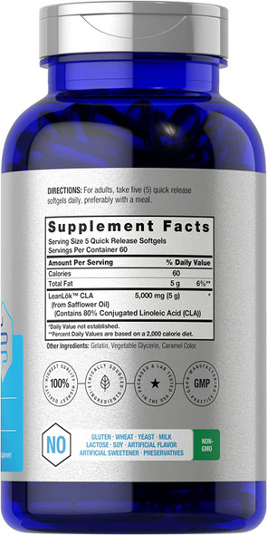 CLA Supplement | 300 Softgel Pills | Maximum Potency | Conjugated Lineolic Acid from Safflower Oil | Non-GMO, Gluten Free | by Horbaach | Packaging May Vary