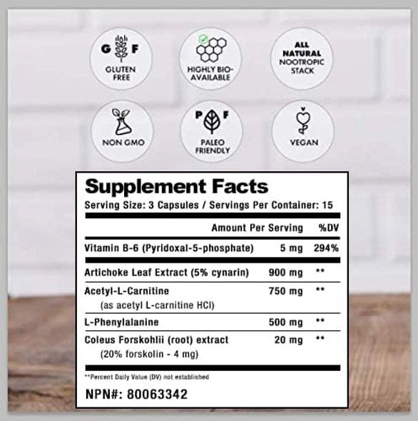 Natural Stacks NeuroFuel (45ct) and MoodBiotic Probiotics (30ct) for Focus, Memory, Motivation, Better Mood, Gut Health - 3rd Party Lab Tested, Gluten-Free, Highly Bioavailable, Paleo-Friendly