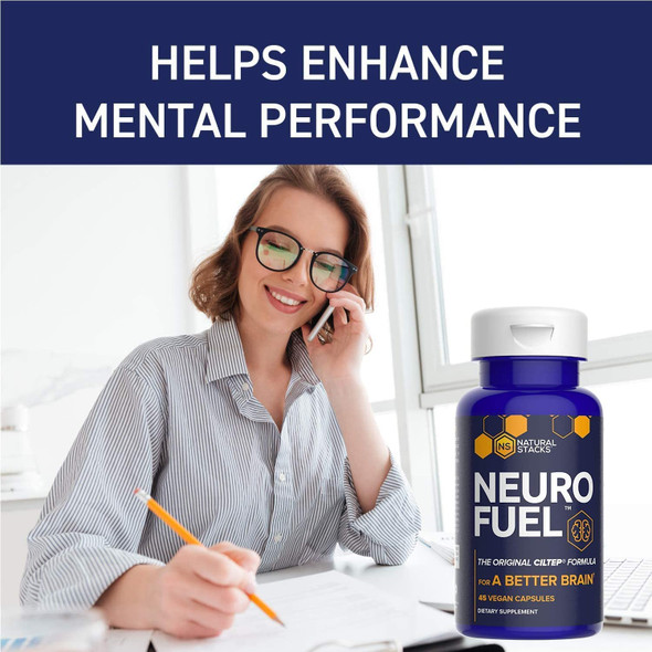 Natural Stacks Supplements Bundle - NeuroFuel Brain Supplement (45ct) and Serotonin Brain Food (60ct) - Improved Focus, Memory and Motivation, Better Mood and Relaxation