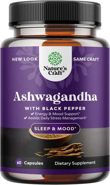 Mood Enhancer Organic Ashwagandha Capsules -Vegan Ultimate Relaxation Pure Ashwagandha Powder for Thyroid Energy Focus and Adrenal Support -Premium Ayurvedic Adaptogen Ashwagandha for Men and Women