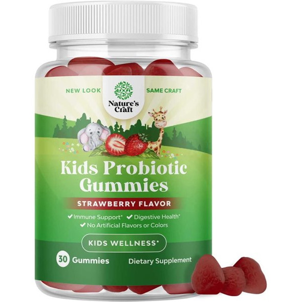 Immune Booster Kids Probiotic Gummies - Bacillus Subtilis Probiotic for Kids Stomach Relief Body Cleanse Immune Boost and Colon Detox - Constipation Relief and Digestive Health Kids Vitamins Gummy