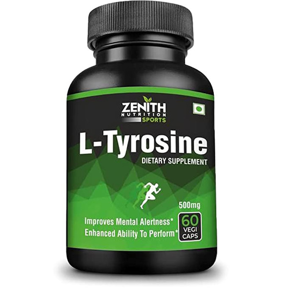 Potent L Tyrosine 500mg Capsules - Amino Acid Nutritional Supplement for Brain Health Thyroid Support - L-Tyrosine 500mg Brain Supplement for Memory and Focus Support