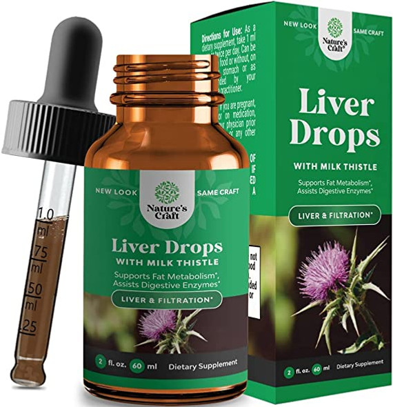 Liver Support Milk Thistle Tincture - Milk Thistle Liquid Herbal Supplement with Astragalus Root for Liver Detox Cleanse and Repair - Liver Cleanse Detox Drops with Shiitake Maitake and Cordyceps