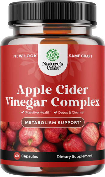 Potent Apple Cider Vinegar Capsules  ACV Pills Nutritional Supplements for Digestive Health with Natural Cleansing and Size Reducing Formula for Women and Men Designed to Help You Reach Your Goal