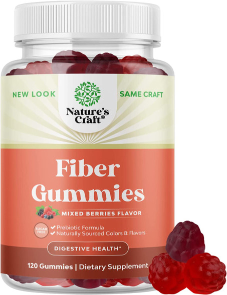 Sugar Free Fiber Gummies for Adults - High Fiber Supplement Gummies Vitamins for Adults with Prebiotic Soluble Chicory Root for Immunity and Digestive Support - Non GMO Halal Vegan Kosher Gluten Free