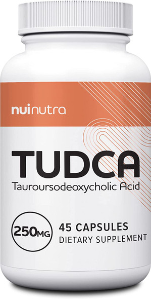 Nui Nutra TUDCA Supplement | 250mg | 45 Capsules | Tauroursodeoxycholic Acid - Liver and Bile Flow Support | Promotes Wellness in Gut & Kidneys | Digestion Support