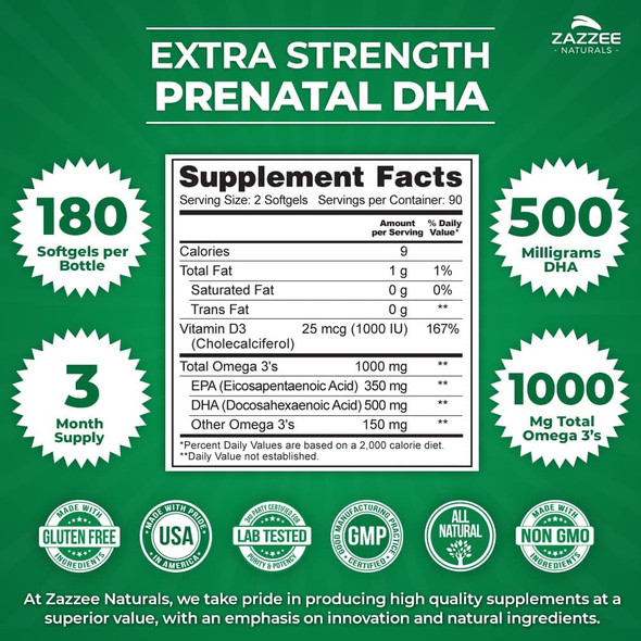 Zazzee Extra Strength Prenatal DHA and Extra Strength Prental Multi Complex
