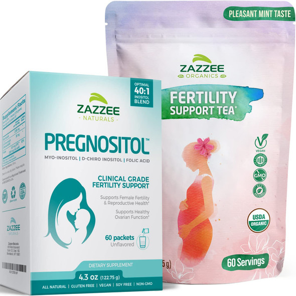 Zazzee PREGNOSITOL and USDA Organic Fertility Support Tea